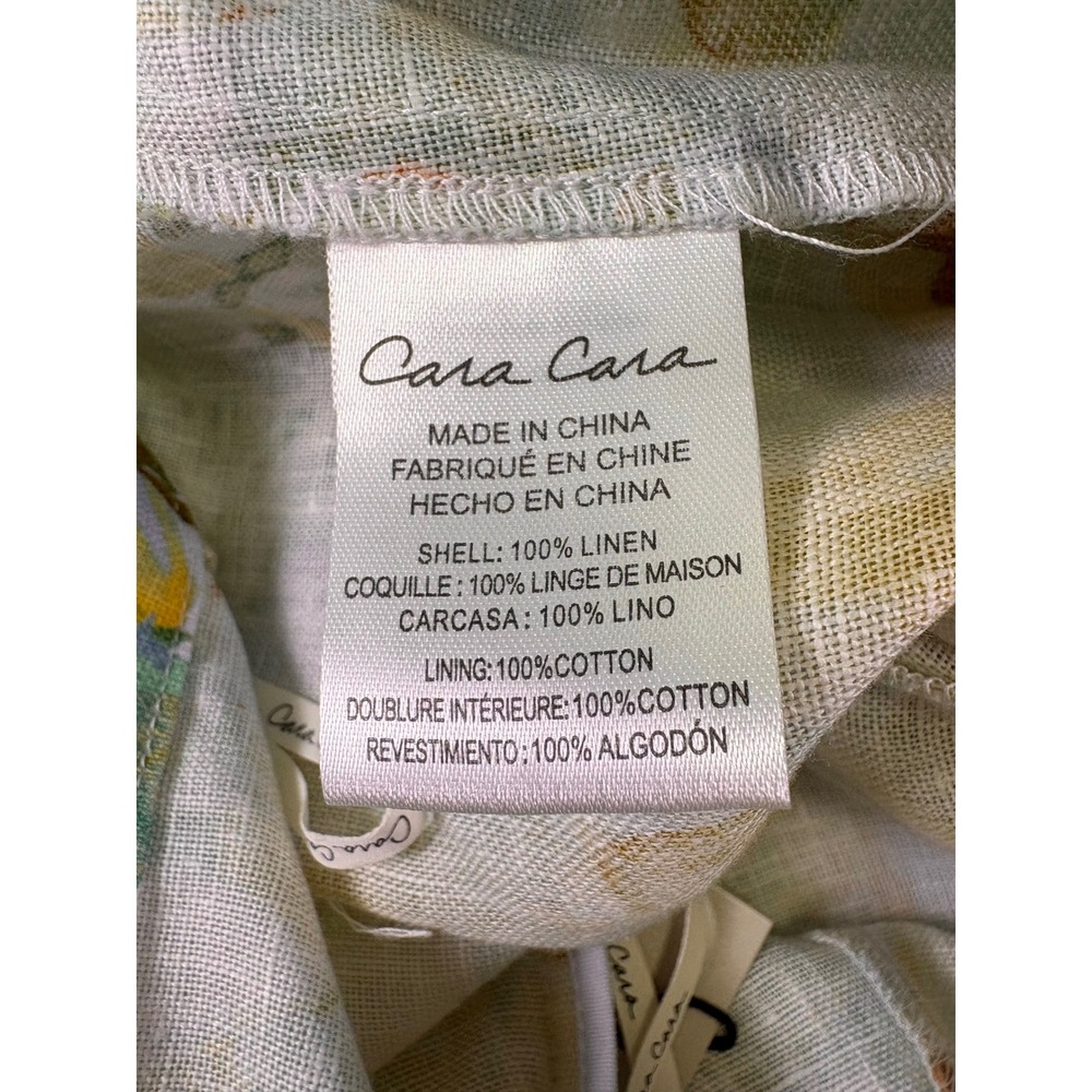 NWT Cara Cara Josephine Pant 6 Floral Linen Wide Leg Terra Blue Quiet Luxury - Picture 5 of 9